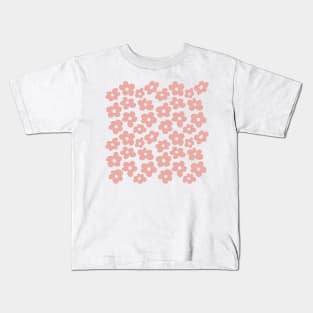 Aesthetic Peach Flowers Retro Daisy Kids T-Shirt